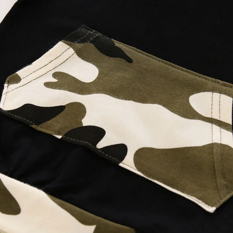 Army Camouflage Print Long Sleeves Hoodie Trackpants Outfit - Image 3