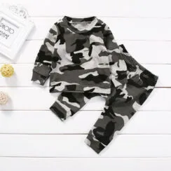 Long Sleeves Army Camouflage Print Sweater Pants