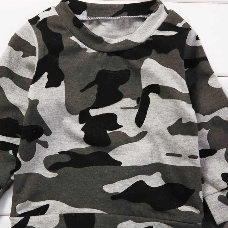 Long Sleeves Army Camouflage Print Sweater Pants - Image 3