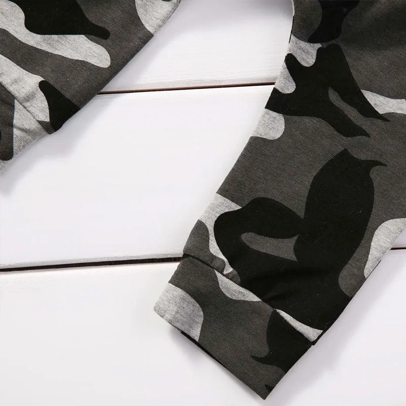 Long Sleeves Army Camouflage Print Sweater Pants - Image 5