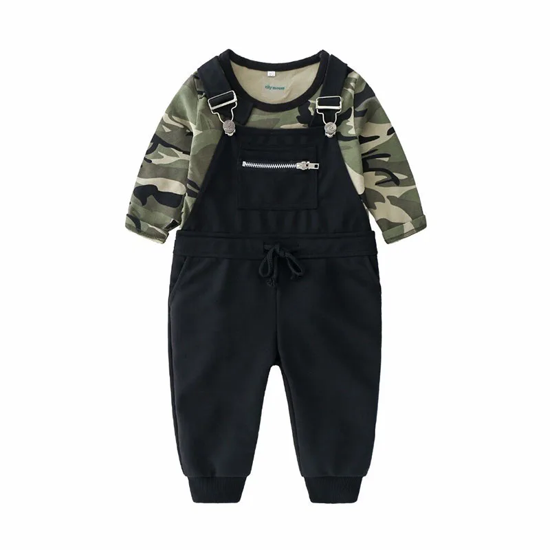 Baby Boy Camouflage Print T-Shirt & Overalls Long Sleeve - Image 2