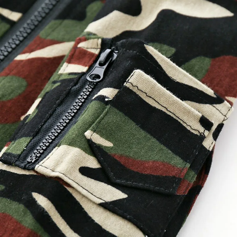 Baby Boy Camouflage Pattern Zip Up Hooded Jacket Long Sleeve - Image 5