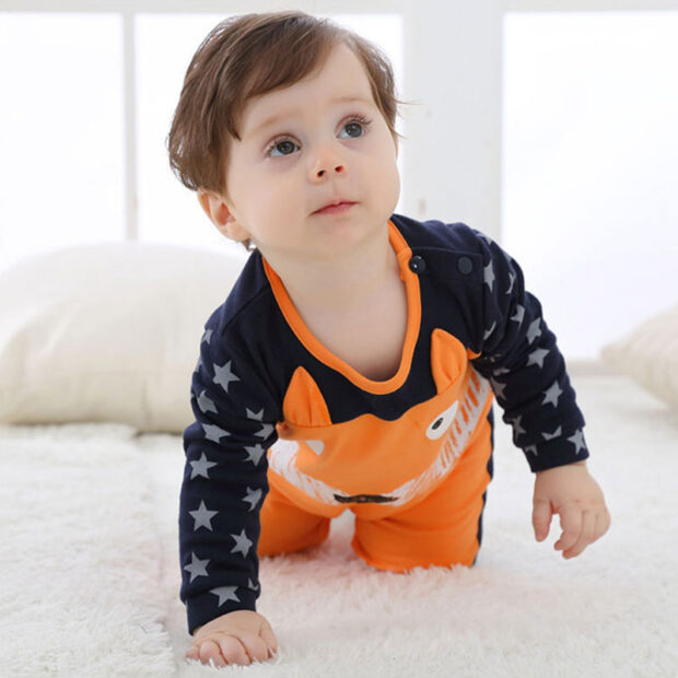 Baby Cartoon Fox Pajamas Jumpsuit