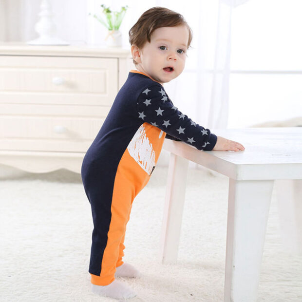 Baby Cartoon Animal Fox One Piece Jumpsuit Coverall Pajamas for Boys & Girls - Image 4