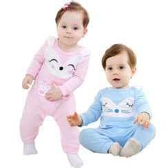 Baby Cartoon Animal Fox One Piece Jumpsuit Coverall Sleepwear for Boys &Girls