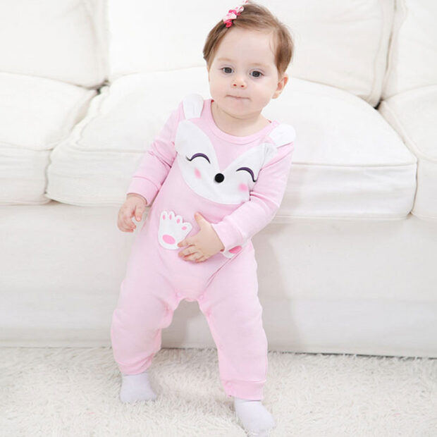 Baby Cartoon Fox Sleepwear Jumpsuit