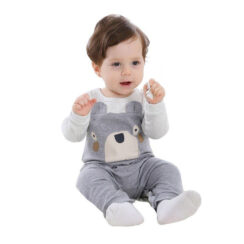 Baby Cartoon Animal Teddy Bear One Piece Jumpsuit Coverall Pajamas for Boys & Girls