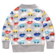 Baby Cartoon Car Print Knitted Cardigan