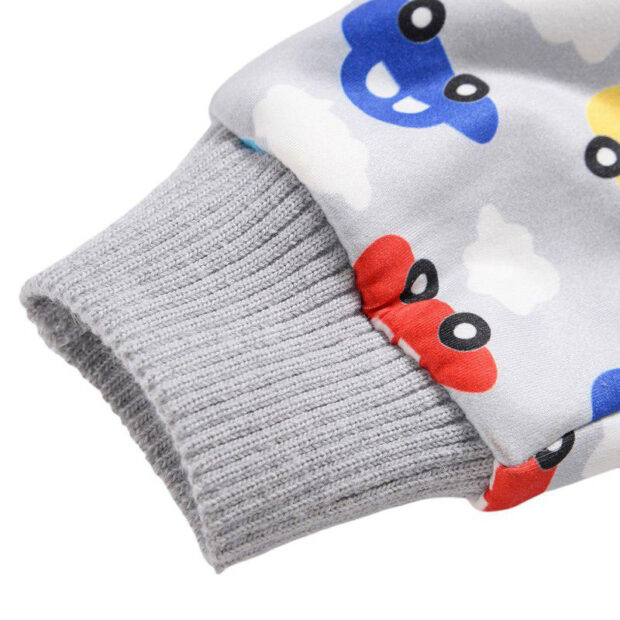 Cartoon Car Print Knitted Cardigan Long Sleeve - Image 6