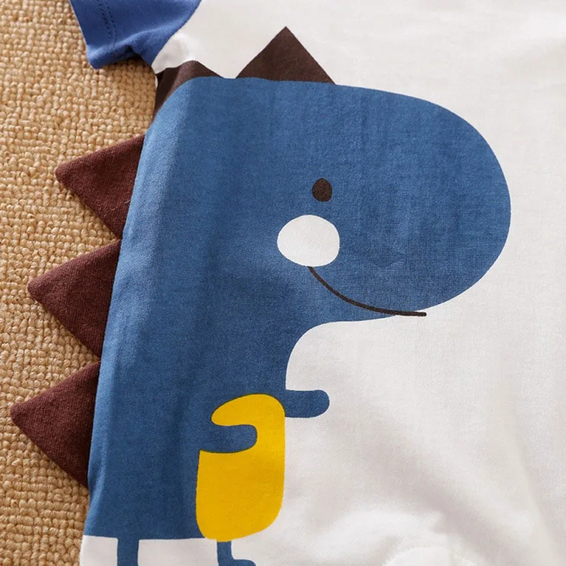 Cartoon Dinosaur Print Romper Short Sleeve - Image 4