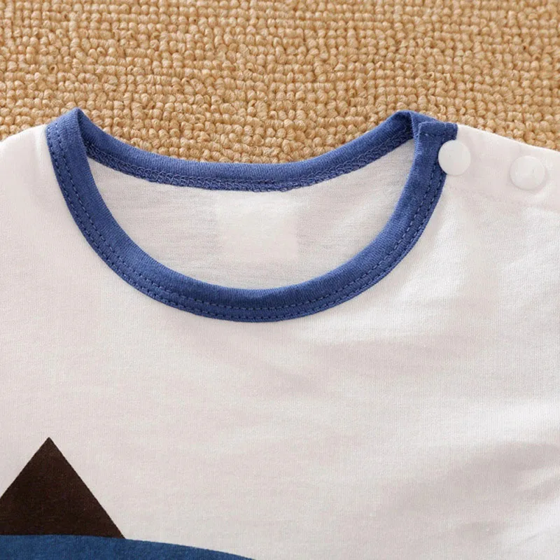 Cartoon Dinosaur Print Romper Short Sleeve - Image 3