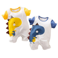 Baby Cartoon Dinosaur Print Romper