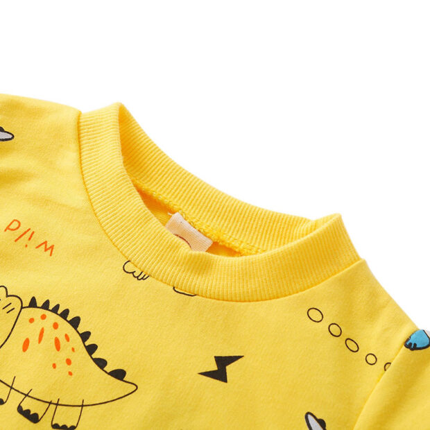 Cartoon Dinosaur Print Sweatshirt & Elastic Pants Long Sleeve - Image 3