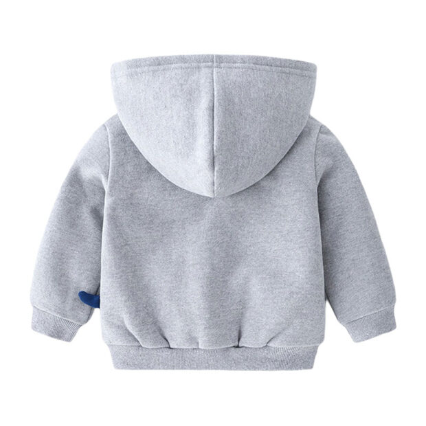 Cartoon Dragon Print Hooded Sweatshirt Jacket Zip Up Long Sleeve - Image 2