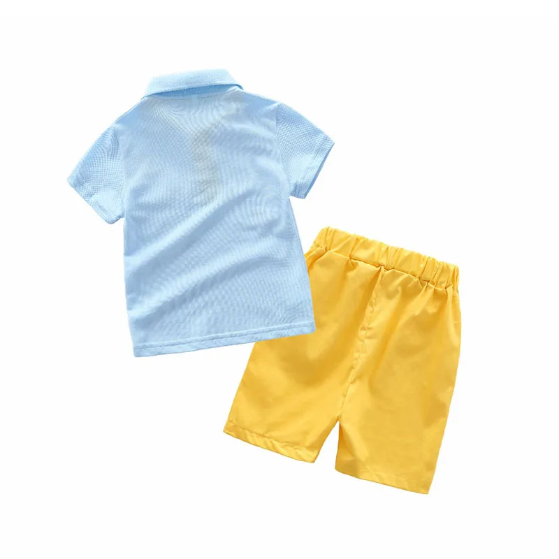 Baby Boy Cartoon Polo Shirt & Elastic Shorts 2 pcs Outfit - Image 2