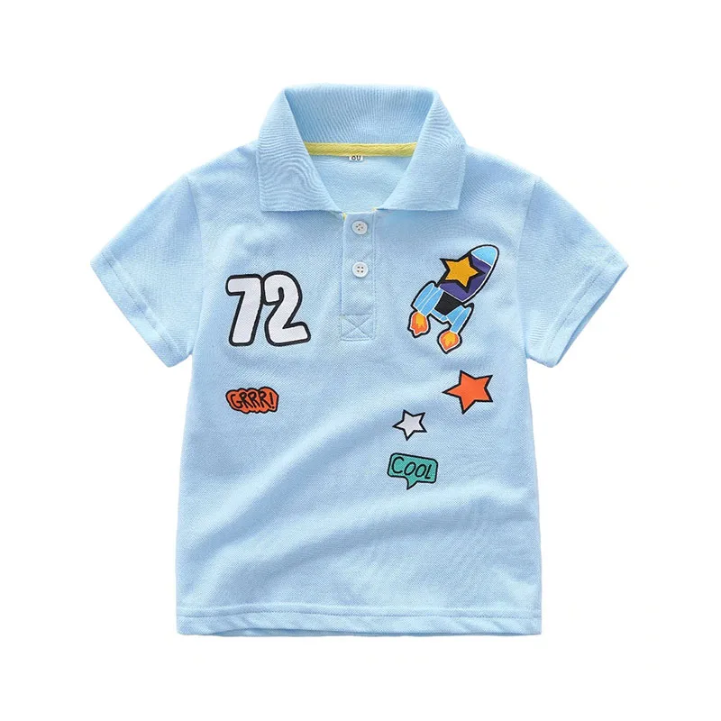 Baby Boy Cartoon Polo Shirt & Elastic Shorts 2 pcs Outfit - Image 3