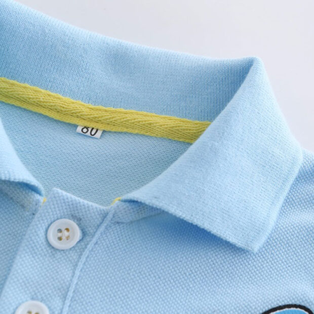 Baby Boy Cartoon Polo Shirt & Elastic Shorts 2 pcs Outfit - Image 4
