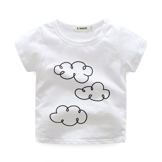 Cloudy Raindrops Short Sleeves Top Pullover Pants - Image 2