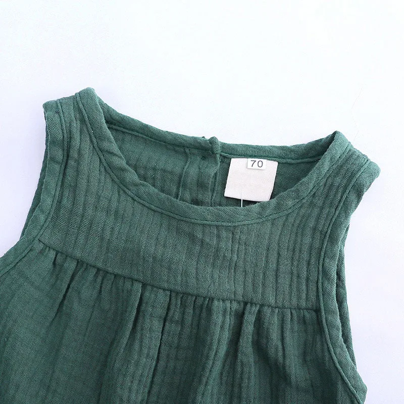 Casual Solid Color Sleeveless Tank Top & Bloomers - Image 2