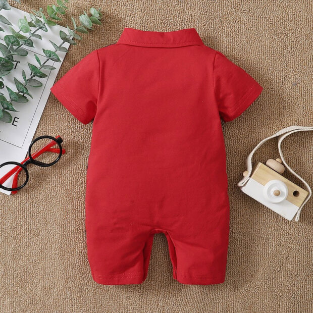 Baby Casual Suit Romper Long Sleeve with Bow Tie