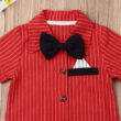 Baby Stripe Pattern Romper with Bow Tie