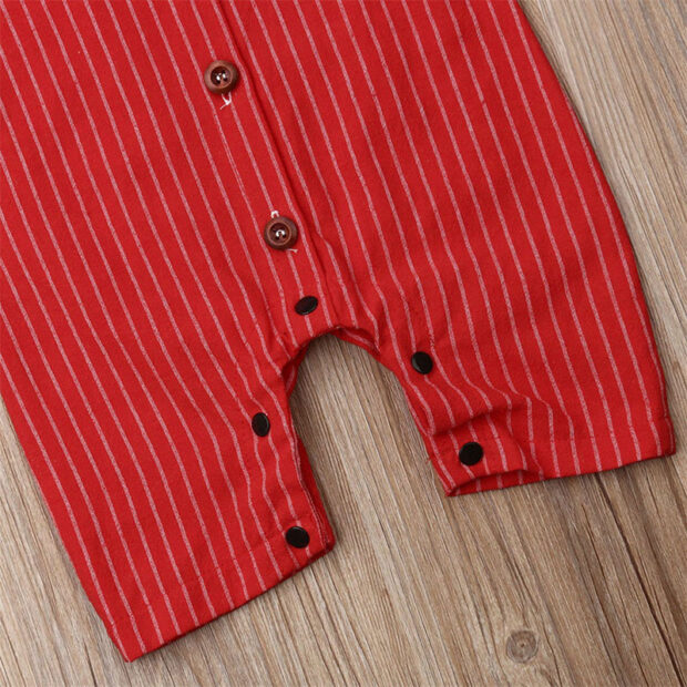 Baby Stripe Pattern Romper with Bow Tie