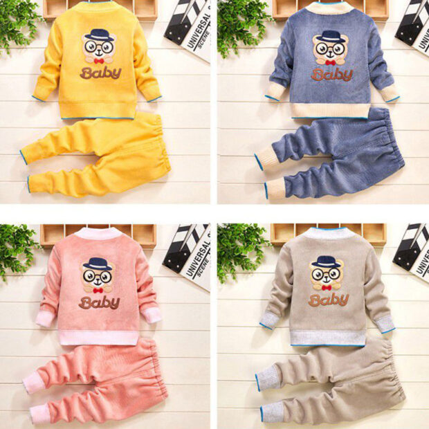 Baby Cat Applique Cardigan & Joggers