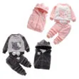 Cat Fleece Sweatshirt & Sweatpants Long Sleeve with Hooded Vest