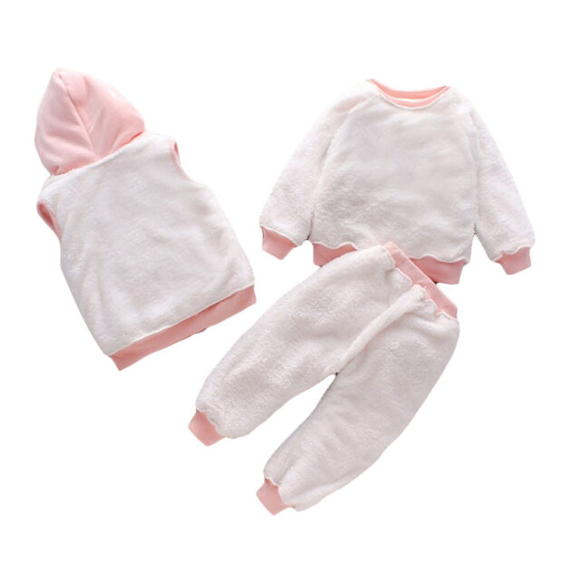 Cat Fleece Sweatshirt & Sweatpants Long Sleeve with Hooded Vest - Image 4
