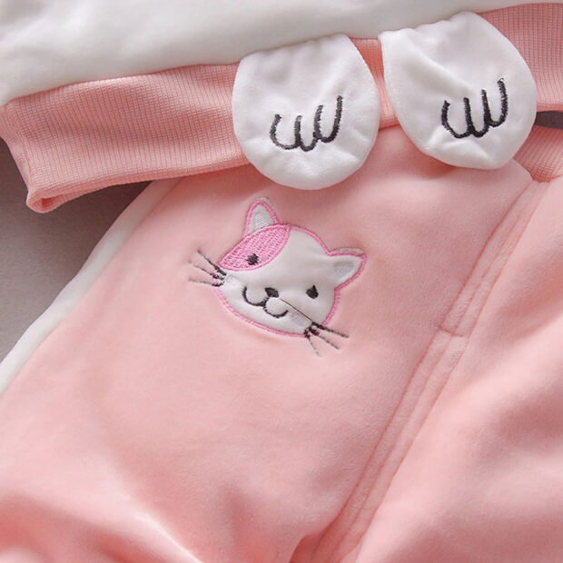 Cat Fleece Sweatshirt & Sweatpants Long Sleeve with Hooded Vest - Image 6