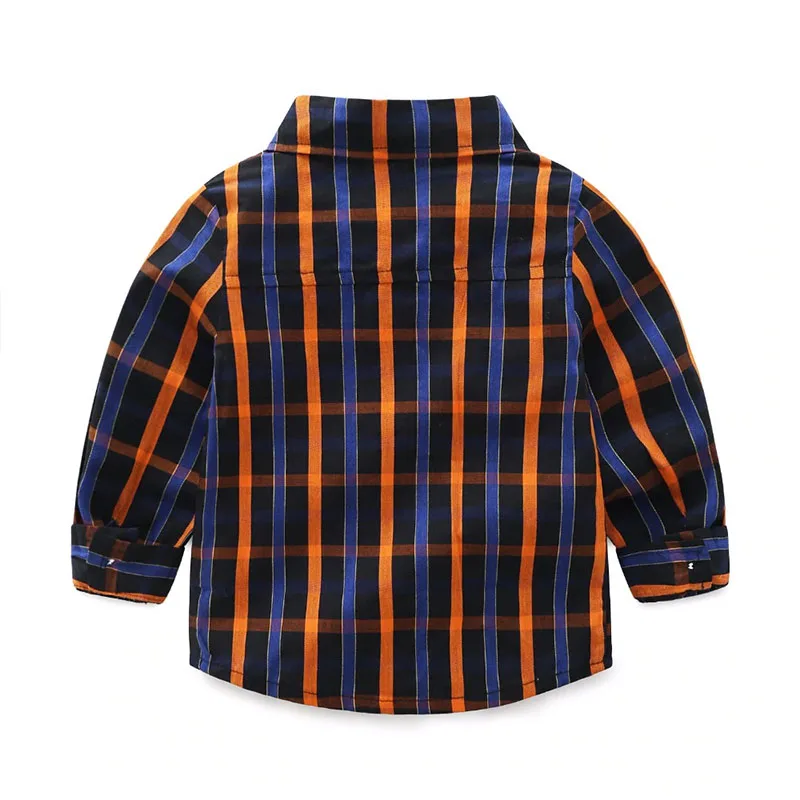 Baby Boy Check Pattern Button Up shirt & Corduroy Pants Long Sleeve 2 pcs Set - Image 3