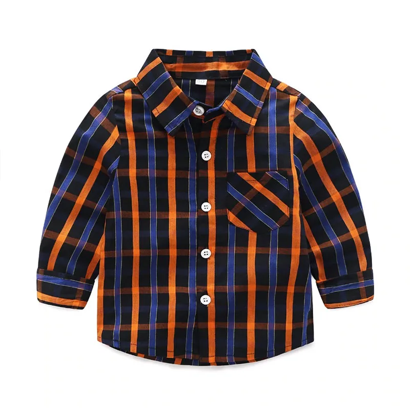 Baby Boy Check Pattern Button Up shirt & Corduroy Pants Long Sleeve 2 pcs Set - Image 2