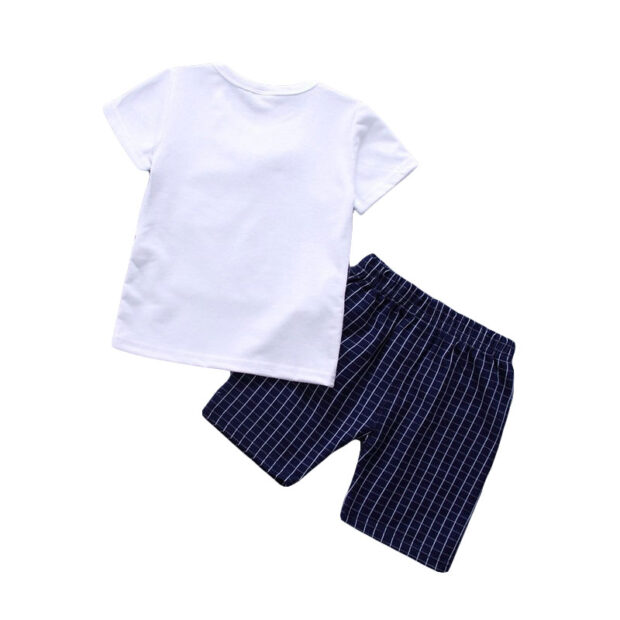 Baby Check Pattern Vest Shirt & Shorts