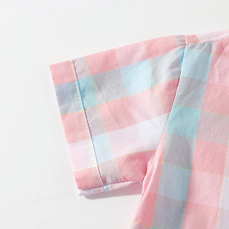 Baby Boy Bow Tie Checker Pattern Button Shirt, Shorts, Suspender Belt 4 pcs Outfit - Image 5