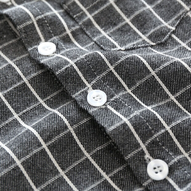 Baby Boy Checker Pattern Button Up Shirt & Suspenders Pants Long Sleeve 3 pcs Set - Image 4