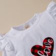 Baby Long Sleeve Heart Pattern T-Shirt & Suspender Dress Set