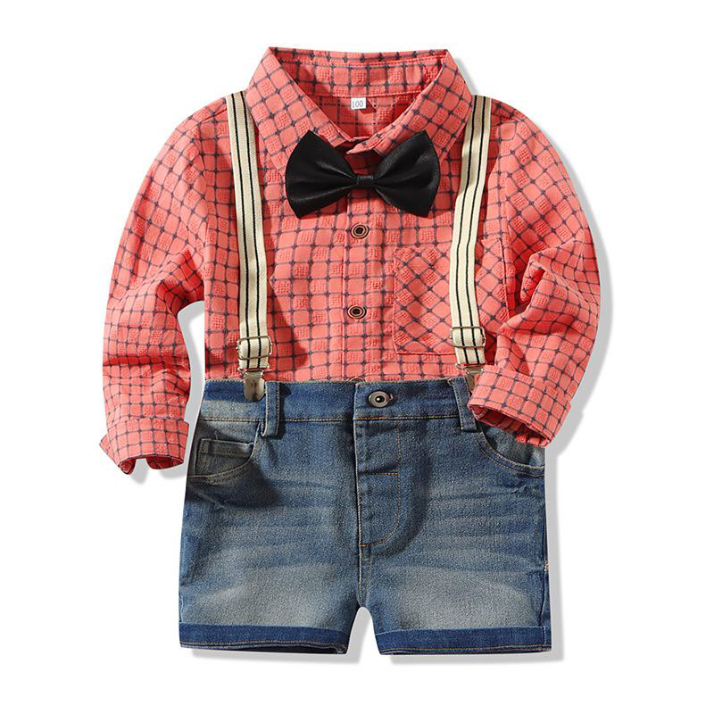 Baby Denim Suspenders Shorts Shirt Set MyLoveHoney Baby Clothing