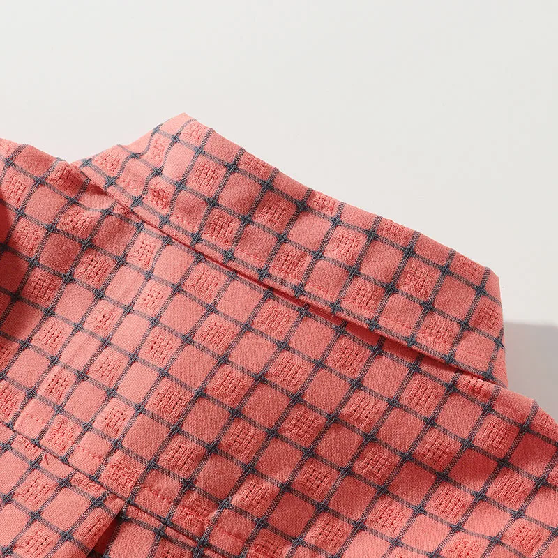 Baby Boy Checkered Button Shirt Long Sleeve, Bow Tie, Suspenders, Denim Shorts 4 pcs Outfit - Image 2