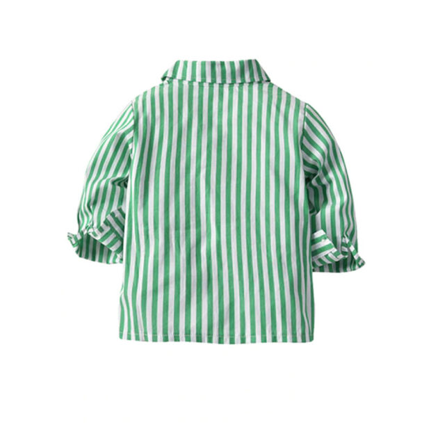 Baby Christmas Stripe Shirt & Suspenders