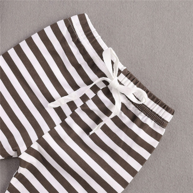 Christmas Tree Applique Pajamas Sweatshirt & Stripe Pants Long Sleeve - Image 6