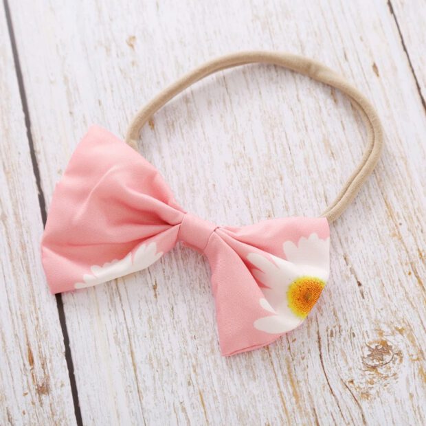 Chrysanthemum Flower Print Dress Short Sleeve with Ribbon Headband & Diaper Cover - Image 6