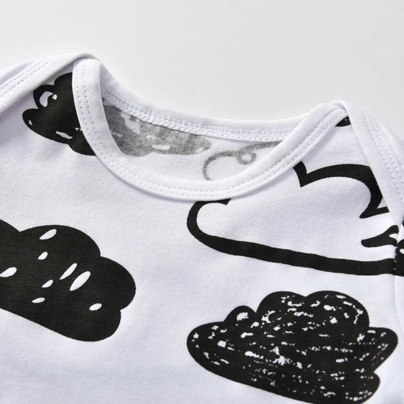 Clouds Print Shirt Tie Knot Pants with Hat - Image 2