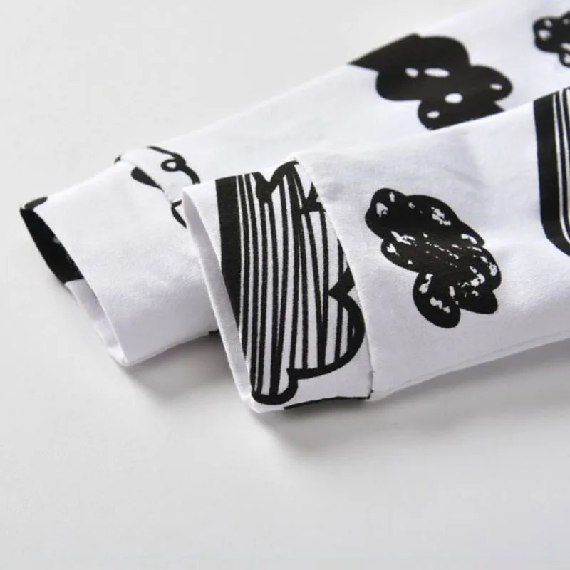 Clouds Print Shirt Tie Knot Pants with Hat - Image 4