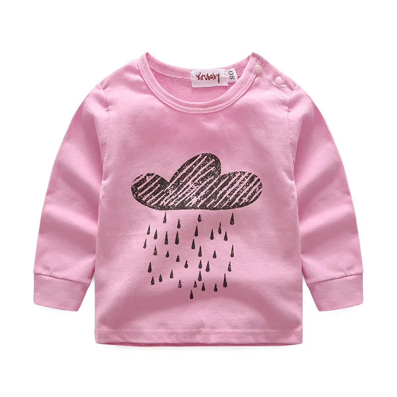 Pink Rainy Day Long Sleeves Top Cloudy Pullover Pants - Image 2