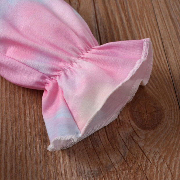 Color Gradient Tutu Dress Long Sleeve with Diaper Cover & Ribbon Headband - Image 5