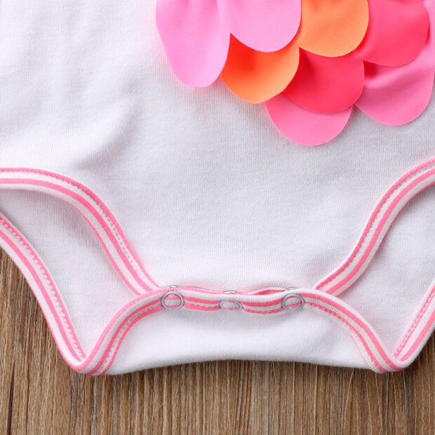 Colorful Sleeveless Flamingo Petals Onesie - Image 4