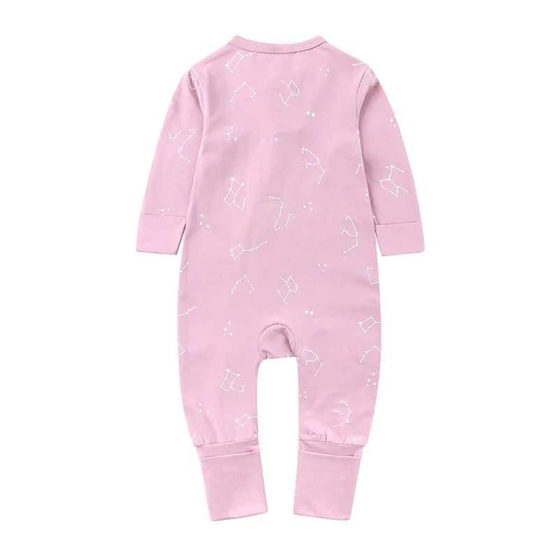 Constellation Print Sleepwear Zip up Jumpsuit Long Sleeve - Image 2