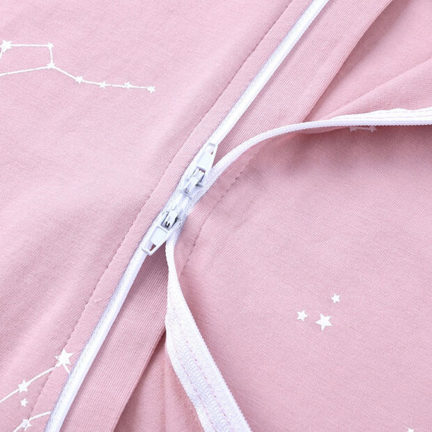 Baby Constellation Print Sleepwear Zip Up Jumpsuit