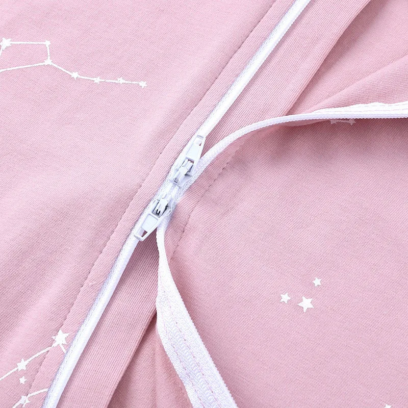 Constellation Print Sleepwear Zip up Jumpsuit Long Sleeve - Image 4