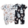 Baby Cookies Milk Pattern Pajamas Romper